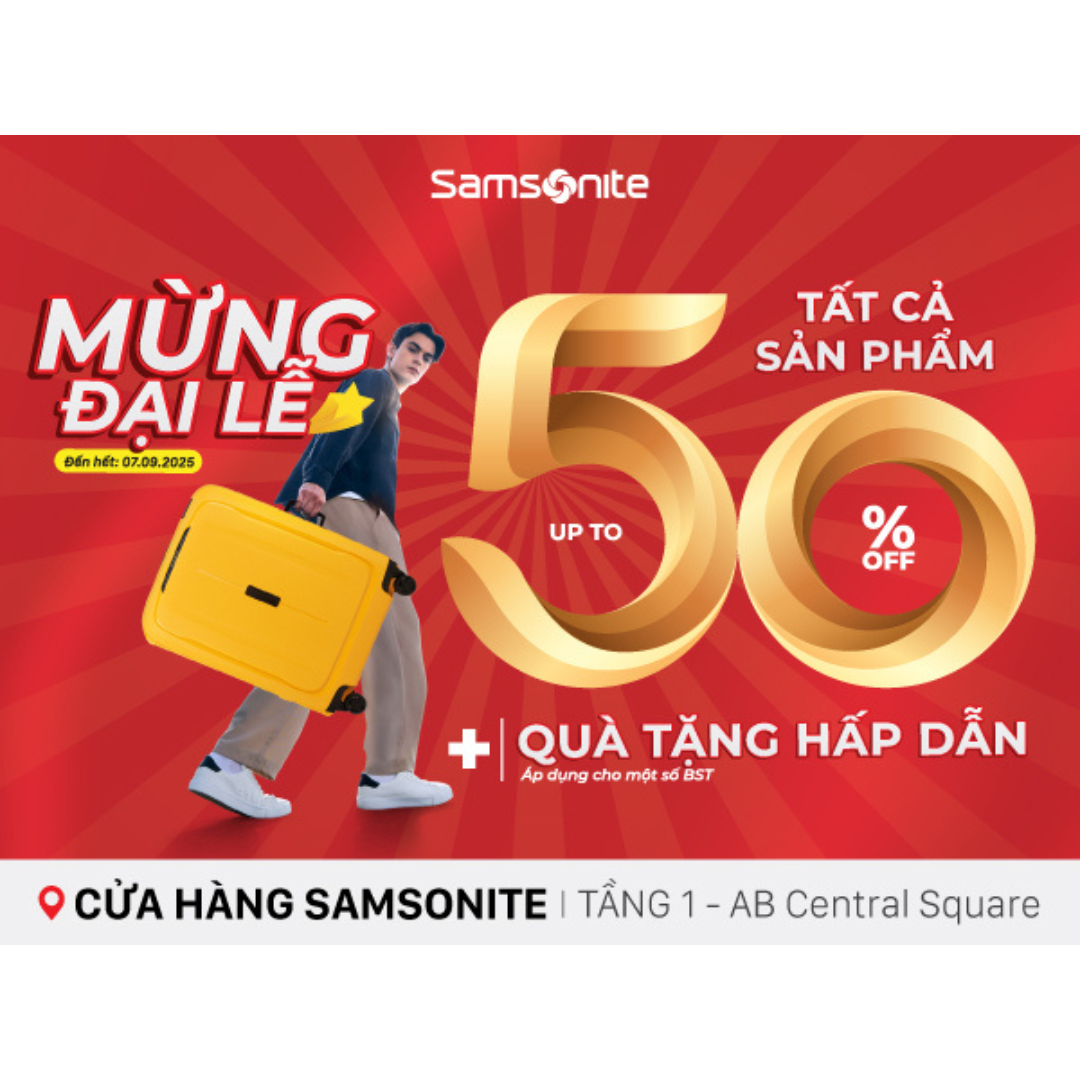 Khuyến mãi lớn nhất năm: Samsonite giảm đến 50% mừng Quốc Khánh